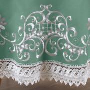 Toalha de Mesa com Bordado Richelieu Redonda 180cm - Sofia Verde - Dui Design