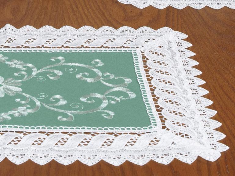 Jogo Americano  4 Lugares (4 peas) com Bordado Richelieu 35x50cm - Sofia Verde - Dui Design