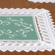 Jogo Americano  4 Lugares (4 peas) com Bordado Richelieu 35x50cm - Sofia Verde - Dui Design