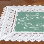 Jogo Americano  4 Lugares (4 peas) com Bordado Richelieu 35x50cm - Sofia Verde - Dui Design