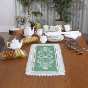 Trilho de Mesa com Bordado Richelieu 40x85cm Avulso - Sofia Verde - Dui Design