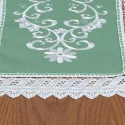 Trilho de Mesa com Bordado Richelieu 40x85cm Avulso - Sofia Verde - Dui Design