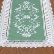 Trilho de Mesa com Bordado Richelieu 40x85cm Avulso - Sofia Verde - Dui Design