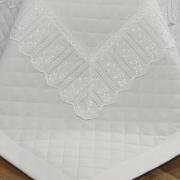Kit: 1 Cobre-leito Casal + 2 porta-travesseiros Percal 200 fios com Bordado Ingls - Sofia Branco - Dui Design