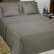 Kit: 1 Cobre-leito Solteiro + 1 Porta-travesseiro Cetim de Algodo 400 fios - Solacium Taupe - Dui Design