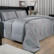 Jogo de Cama Casal Cetim 300 fios - Sonique Cinza - Dui Design