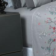 Jogo de Cama Casal Cetim 300 fios - Sonique Cinza - Dui Design