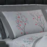 Jogo de Cama Casal Cetim 300 fios - Sonique Cinza - Dui Design