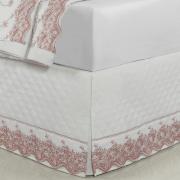 Saia para cama Box Matelassada com Bordado Inglês Casal - Spring Rosa Velho - Dui Design
