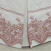 Saia para cama Box Matelassada com Bordado Inglês Casal - Spring Rosa Velho - Dui Design