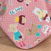 Kit: 1 Cobre-leito Solteiro Kids Bouti de Microfibra Ultrasonic Estampada + 1 Porta-travesseiro - Sticker Love - Dui Design