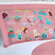 Kit: 1 Cobre-leito Casal Kids Bouti de Microfibra Ultrasonic Estampada + 2 Porta-travesseiros - Sticker Love - Dui Design