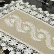 Trilho de Mesa com Bordado Richelieu 40x85cm Avulso - Sublime Bege - Dui Design