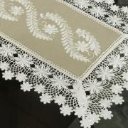Trilho de Mesa com Bordado Richelieu 40x85cm Avulso - Sublime Bege - Dui Design