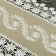 Trilho de Mesa com Bordado Richelieu 40x85cm Avulso - Sublime Bege - Dui Design