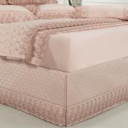 Saia para cama Box Matelassada com Bordado Ingls Casal - Sublime Rosa Velho - Dui Design