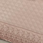 Saia para cama Box Matelassada com Bordado Ingls Casal - Sublime Rosa Velho - Dui Design