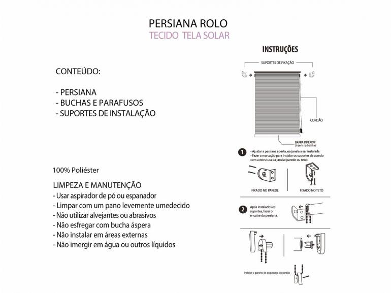 Persiana Rolo - Tecido Tela Solar 5% Altura de 2,20m e 1,20 Largura - Sunset Taupe - Dui Design