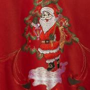 Toalha de Mesa Natal com Bordado Richelieu Redonda 180cm - Surpresa Vermelho - Dui Design