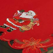 Jogo Americano Natal 4 Lugares (4 peças) com Bordado Richelieu 35x50cm - Surpresa Vermelho - Dui Design