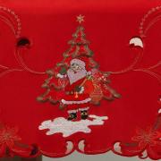 Trilho de Mesa Natal com Bordado Richelieu 45x170cm Avulso - Surpresa Vermelho - Dui Design