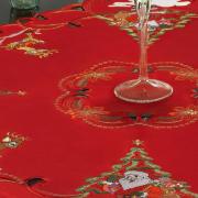 Centro de Mesa Natal Quadrado com Bordado Richelieu 85x85cm - Surpresa Vermelho - Dui Design
