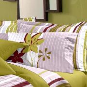 Kit: 1 Cobre-leito Casal + 2 Porta-travesseiros 100% algodo - Talya Verde Musgo - Sultan