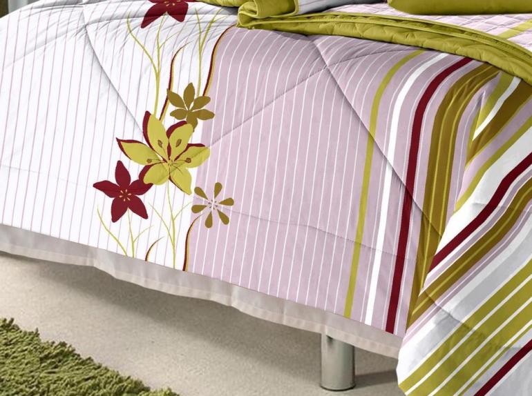 Jogo de Cama Solteiro 100% algodo - Talya Verde Musgo - Sultan