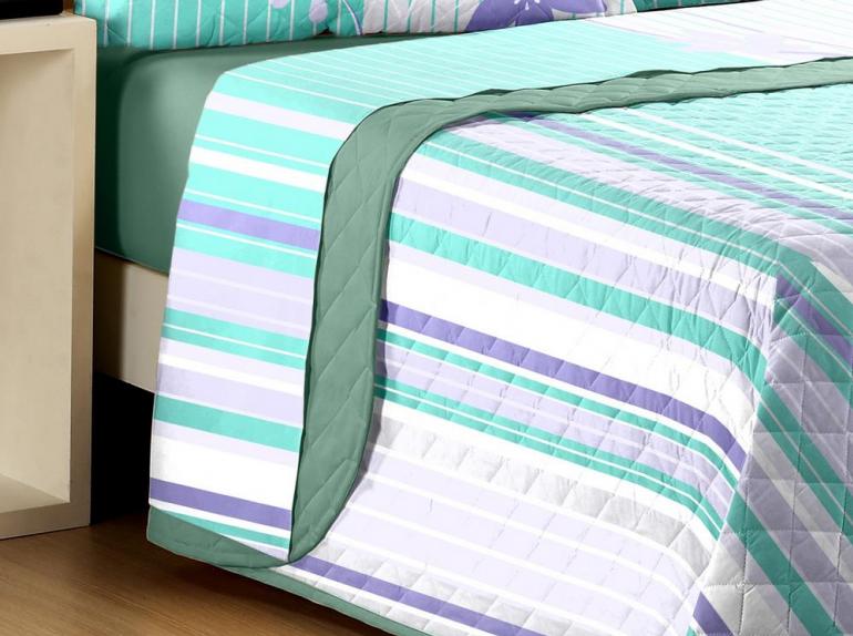 Jogo de Cama Casal 100% algodo - Talya Verde gua - Sultan