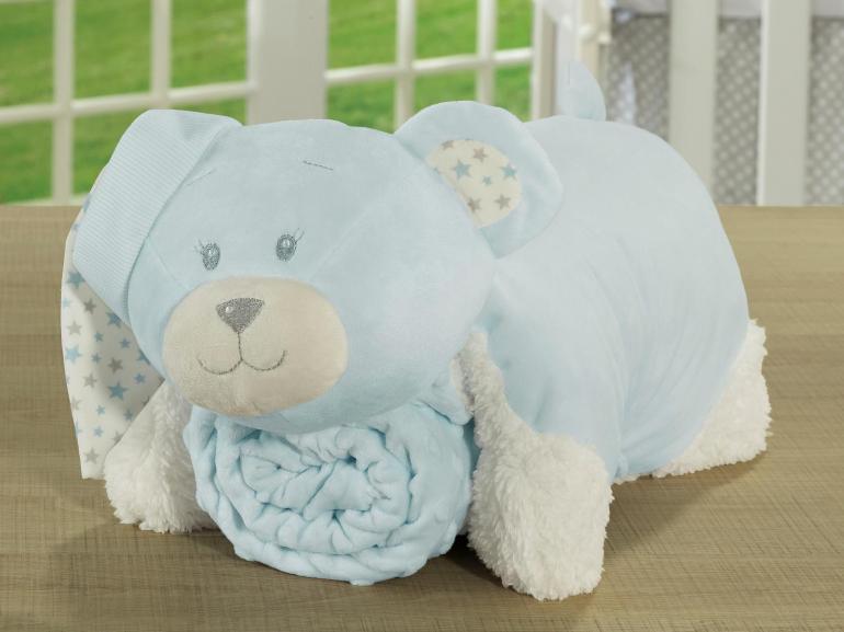 Kit: 1 Cobertor Baby Pele de Carneiro Sherpa + 1 Almofada Baby Kids de Bichinhos - Animais Sherpa - Dui Design