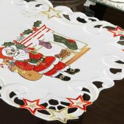 Trilho de Mesa Natal com Bordado Richelieu 40x85cm - Ternura Branco - Dui Design