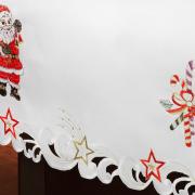 Toalha de Mesa Natal com Bordado Richelieu Retangular 8 Lugares 160x270cm - Ternura Branco - Dui Design