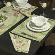 Jogo Americano 4 Lugares (4 peas) com Barra Aplicada 35x50cm - Thalia Verde - Dui Design
