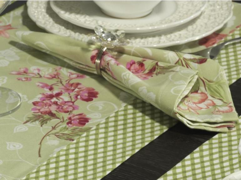 Jogo Americano 4 Lugares (4 peas) com Barra Aplicada 35x50cm - Thalia Verde - Dui Design