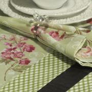 Jogo Americano 4 Lugares (4 peas) com Barra Aplicada 35x50cm - Thalia Verde - Dui Design
