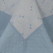 Kit: 1 Cobre-leito King Bouti Bordada de Microfibra + 2 Porta-travesseiros - Thane Azul Porcelana - Dui Design