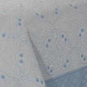 Kit: 1 Cobre-leito Casal Bouti Bordada de Microfibra + 2 Porta-travesseiros - Thane Azul Porcelana - Dui Design