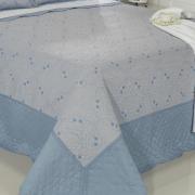 Kit: 1 Cobre-leito King Bouti Bordada de Microfibra + 2 Porta-travesseiros - Thane Azul Porcelana - Dui Design