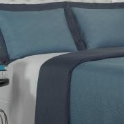 Kit: 1 Cobre-leito Queen Bouti de Microfibra Ultrasonic + 2 Porta-travesseiros - Toledo Azul - Dui Design