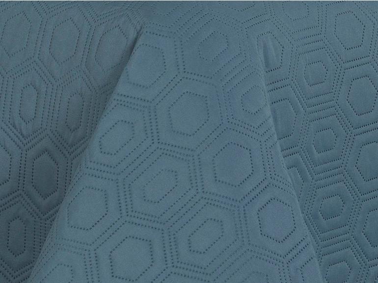 Kit: 1 Cobre-leito Queen Bouti de Microfibra Ultrasonic + 2 Porta-travesseiros - Toledo Azul - Dui Design