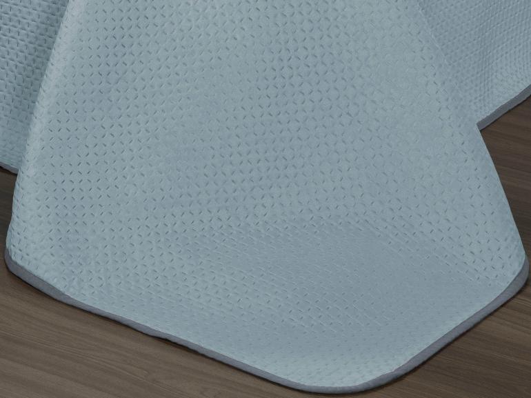 Kit: 1 Cobre-leito Casal Bouti de Microfibra Ultrasonic + 2 Porta-travesseiros - Toquio Azul - Dui Design
