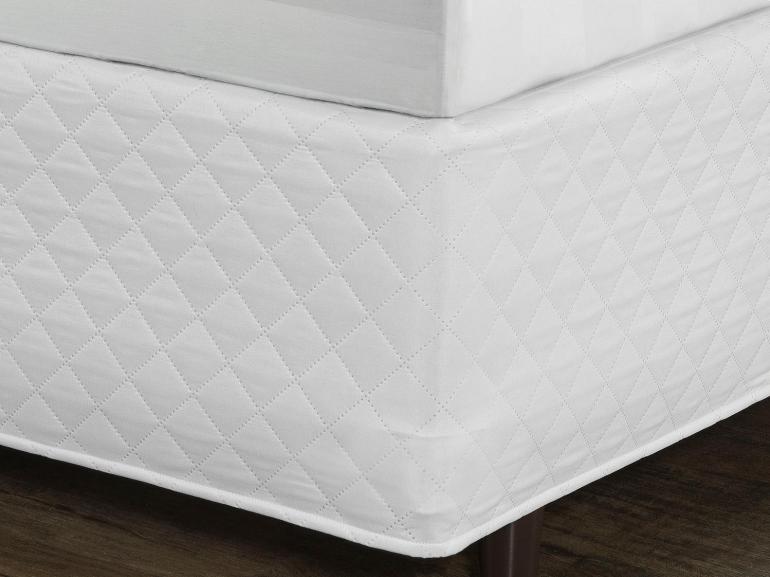 Saia para cama Box Matelassada Fcil de Vestir Solteiro - Tquio Matelada Branco - Dui Design