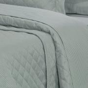 Kit: 1 Cobre-leito Casal + 2 porta-travesseiros Cetim 300 fios - Toronto Cinza Azulado - Dui Design