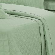 Kit: 1 Cobre-leito Casal + 2 porta-travesseiros Cetim 300 fios - Toronto Verde Celadon - Dui Design