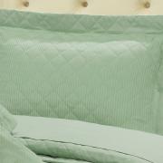 Kit: 1 Cobre-leito King + 2 porta-travesseiros Cetim 300 fios - Toronto Verde Celadon - Dui Design