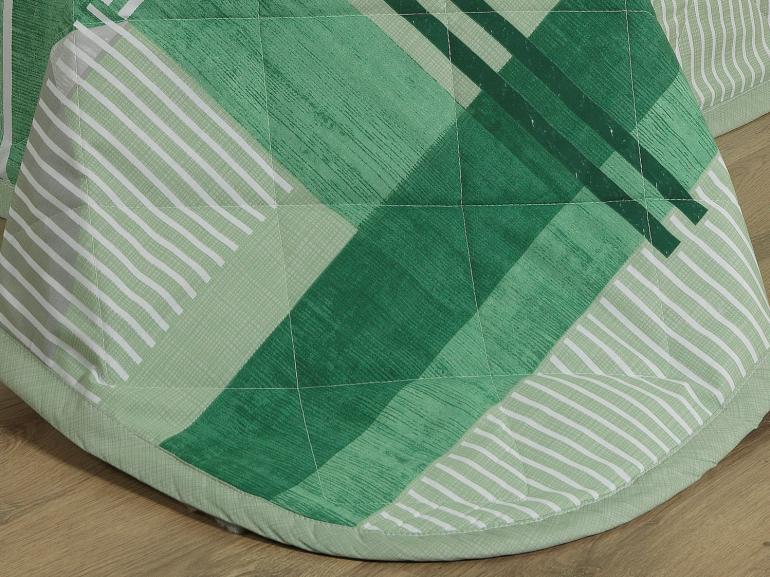 Kit: 1 Cobre-leito Queen + 2 Porta-travesseiros Percal 200 fios - Toronto Verde - Dui Design