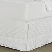 Saia para cama Box Matelassada com Bordado Inglês Solteiro - Toscana Branco - Dui Design