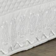 Saia para cama Box Matelassada com Bordado Inglês Solteiro - Toscana Branco - Dui Design