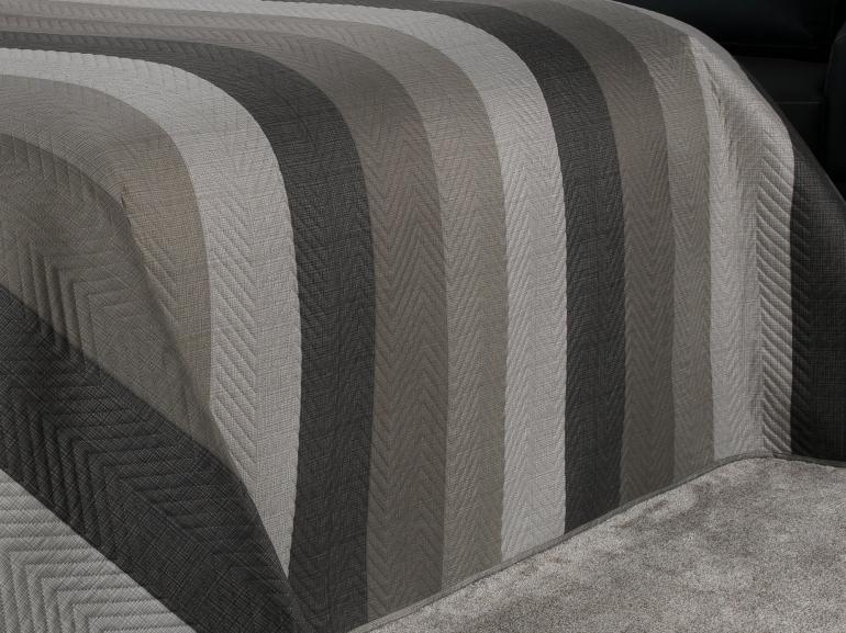 Kit: 1 Cobre-leito Casal Bouti de Microfibra Ultrasonic Estampada + 2 Porta-travesseiros - Toshima Taupe - Dui Design