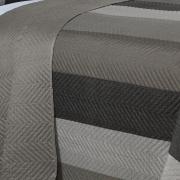Kit: 1 Cobre-leito Casal Bouti de Microfibra Ultrasonic Estampada + 2 Porta-travesseiros - Toshima Taupe - Dui Design